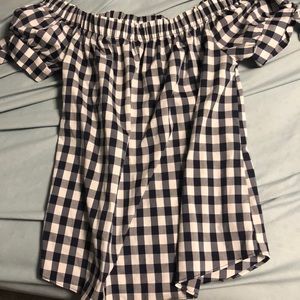 Off the shoulder gingham top